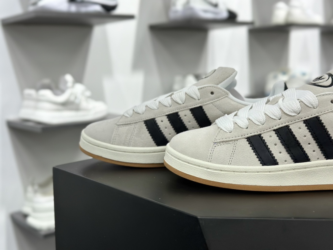 阿迪达斯Adidas Originals Campus 00s 学院系列板鞋“翻毛浅灰黑生胶底”GY0042