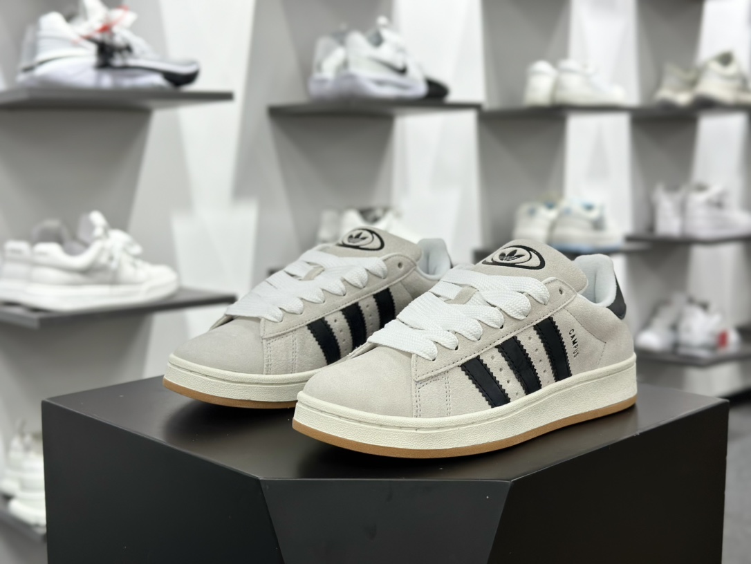 阿迪达斯Adidas Originals Campus 00s 学院系列板鞋“翻毛浅灰黑生胶底”GY0042