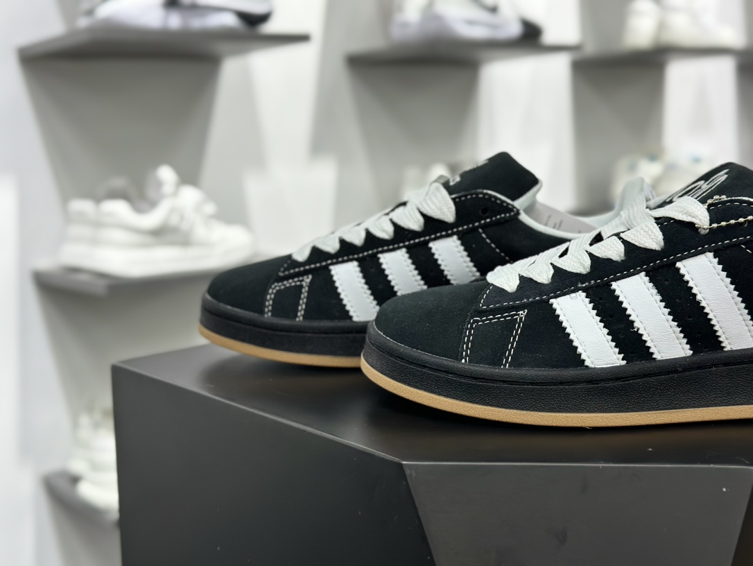 阿迪达斯Adidas Originals Campus 00s 学院系列板鞋“联名绒面黑白生胶底”IG0792