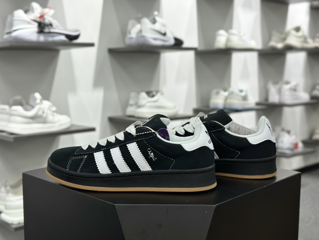 阿迪达斯Adidas Originals Campus 00s 学院系列板鞋“联名绒面黑白生胶底”IG0792