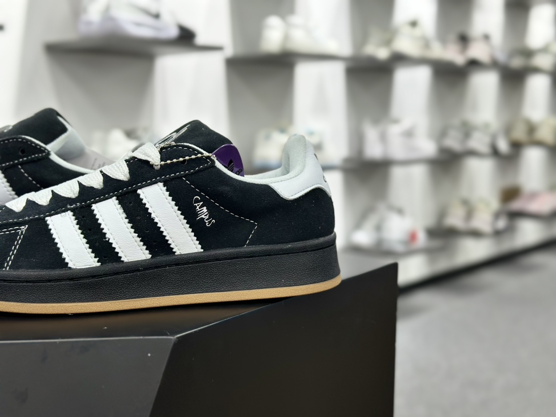 阿迪达斯Adidas Originals Campus 00s 学院系列板鞋“联名绒面黑白生胶底”IG0792