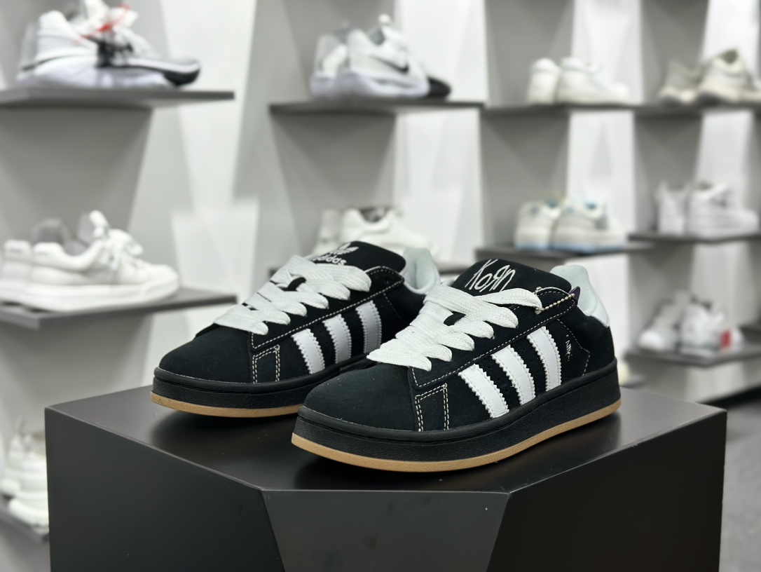 阿迪达斯Adidas Originals Campus 00s 学院系列板鞋“联名绒面黑白生胶底”IG0792