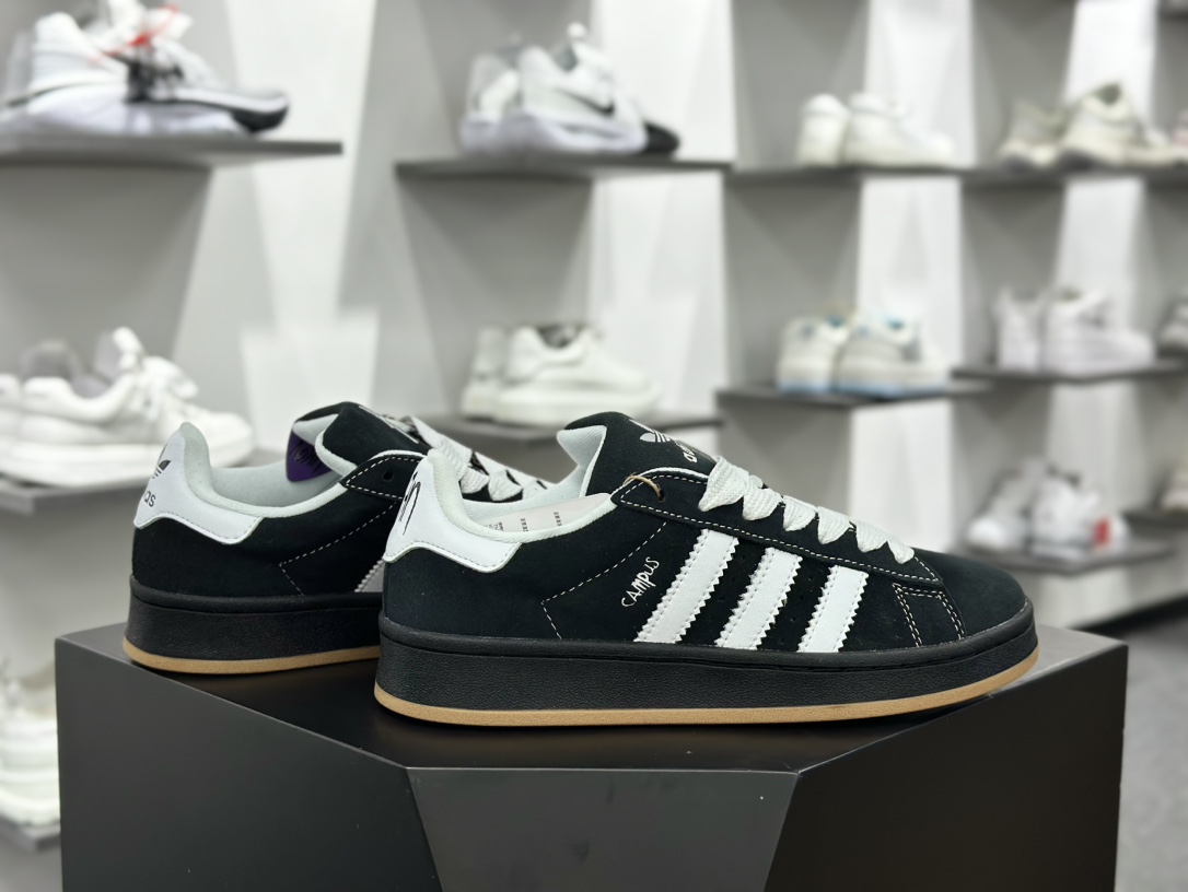 阿迪达斯Adidas Originals Campus 00s 学院系列板鞋“联名绒面黑白生胶底”IG0792