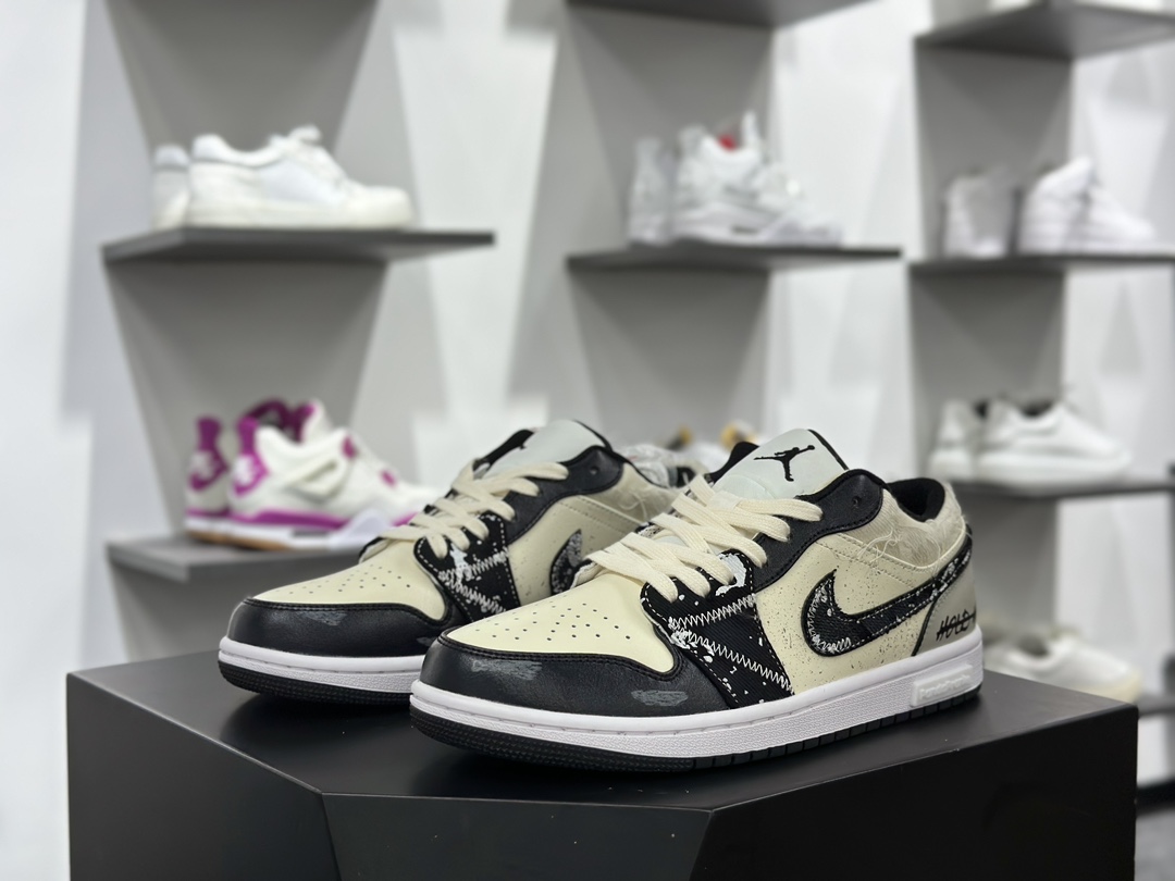 Air Jordan 1 Low AJ1 乔1熊猫恶作剧 宇宙探索 星际迷航 定制款低帮文化休闲板鞋 553558-132