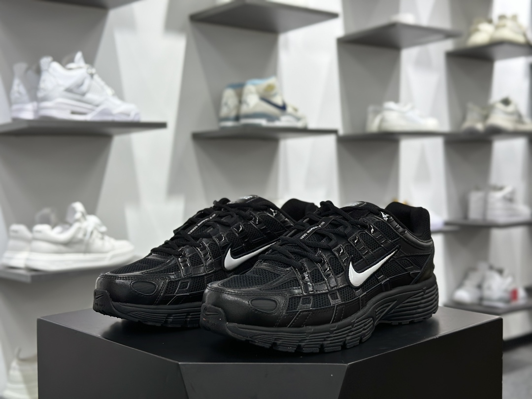 耐克Nike P-6000 Premium”Black/White”系列低帮复古慢跑鞋“全黑白钩”HF1052-010