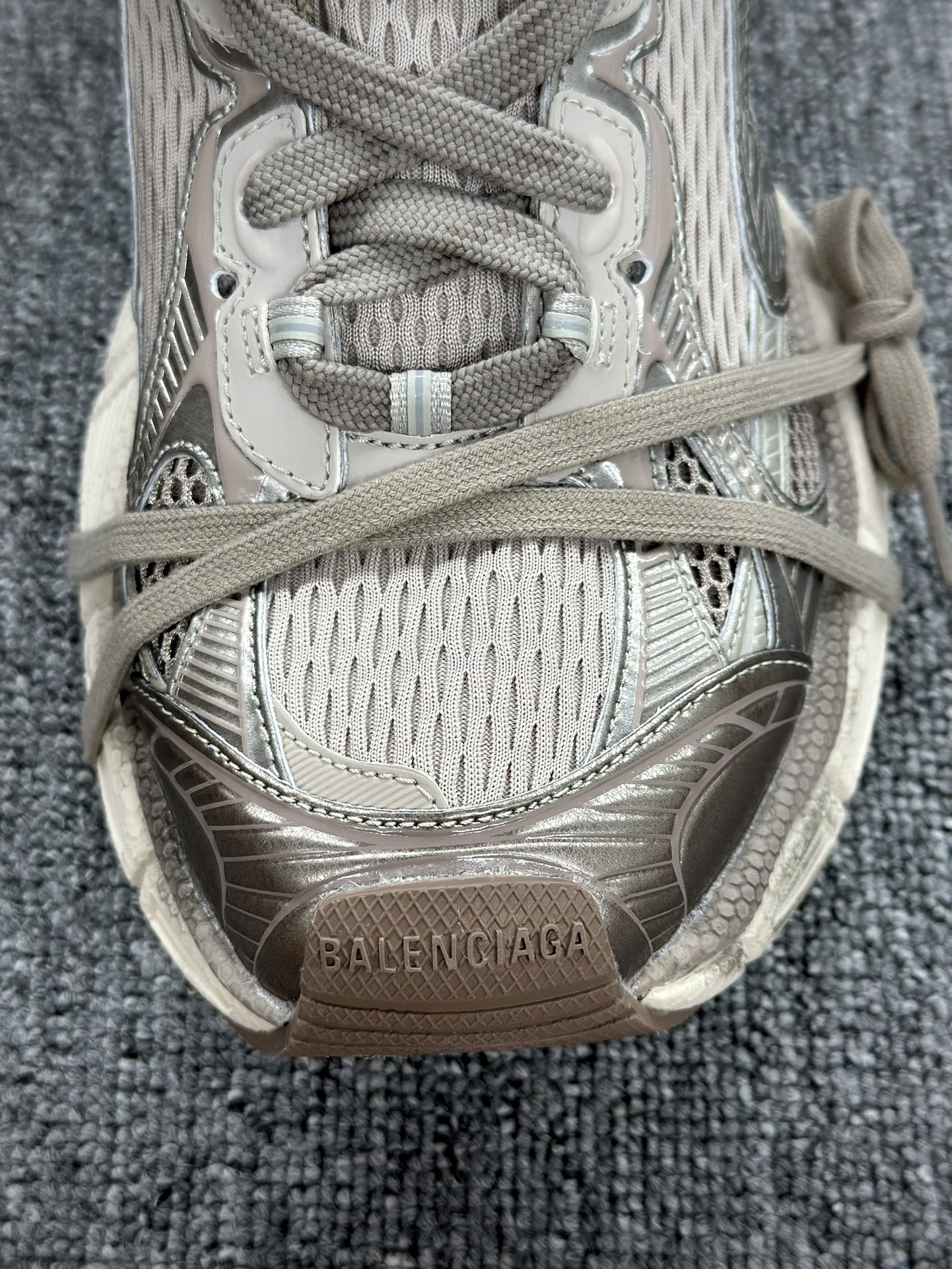 巴黎世家BALENCIAGA 3XL Sneakers 3+系列低帮复古阔型底姥爹风潮流百搭休闲慢跑鞋“网织香槟金”734731 w3xlg 0620