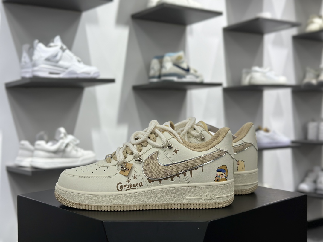 Nike Air Force 1 Low 07 x Louis Vuitton 涂鸦 米棕绑带  LV0506-505