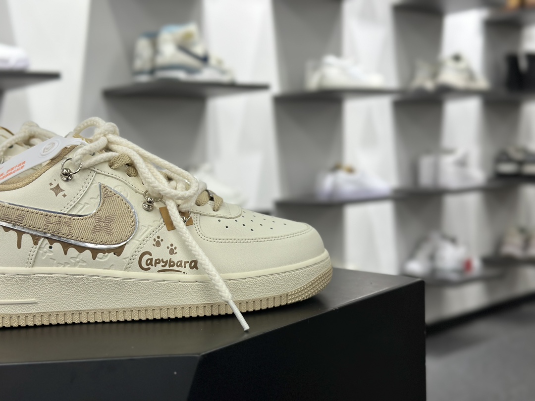 Nike Air Force 1 Low 07 x Louis Vuitton 涂鸦 米棕绑带  LV0506-505