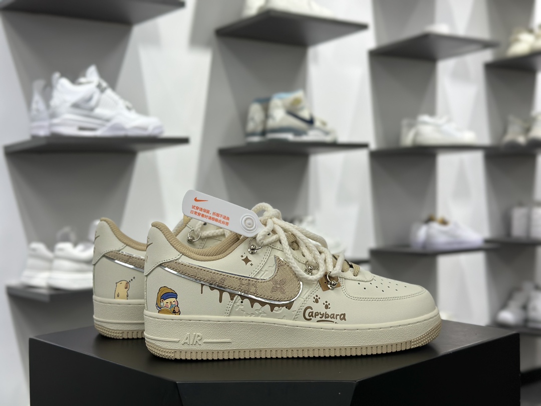 Nike Air Force 1 Low 07 x Louis Vuitton 涂鸦 米棕绑带  LV0506-505