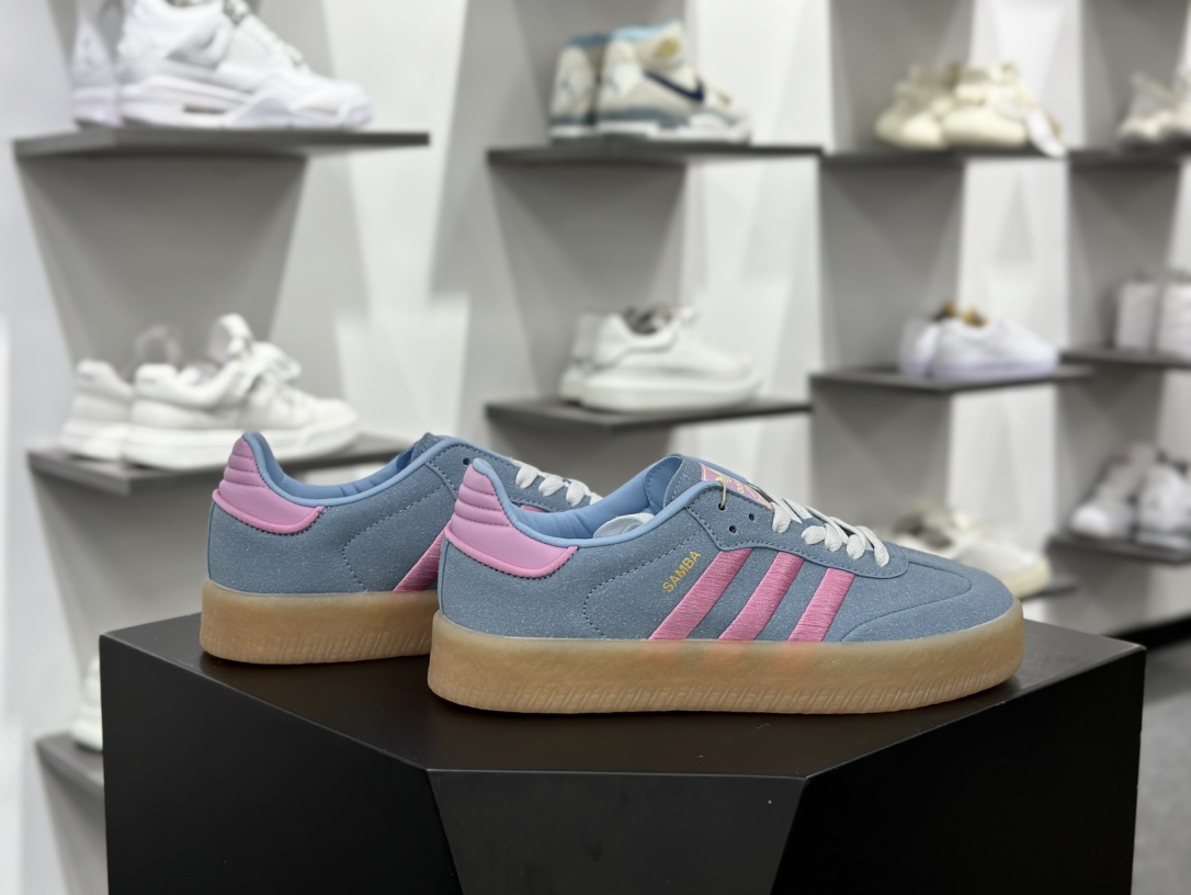 Adidas三叶草SAMBA ROSE 厚底休闲板鞋  JH8836