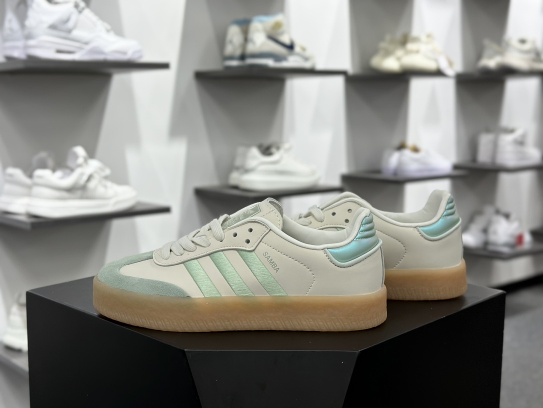 Adidas三叶草SAMBA ROSE 厚底休闲板鞋  IG1947