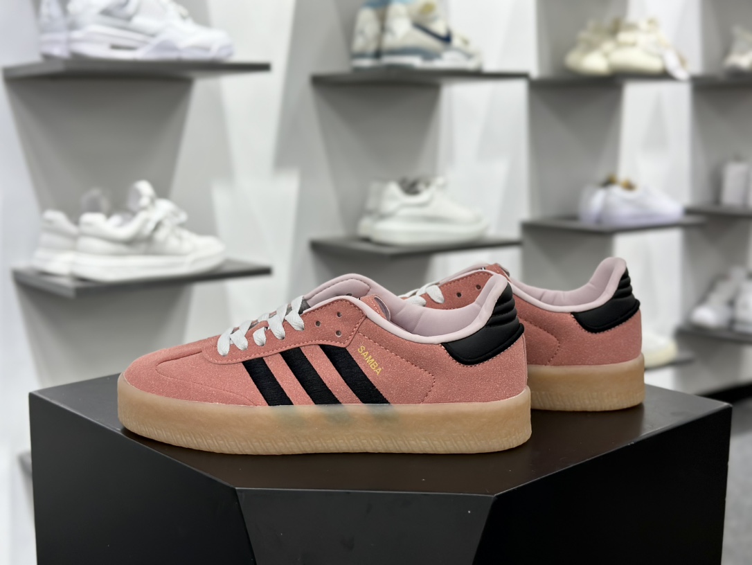 Adidas三叶草SAMBA ROSE 厚底休闲板鞋  JH8834