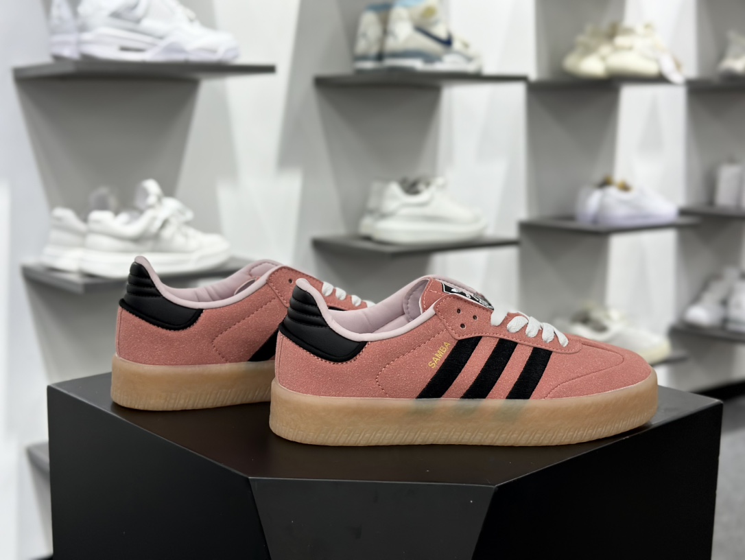 Adidas三叶草SAMBA ROSE 厚底休闲板鞋  JH8834