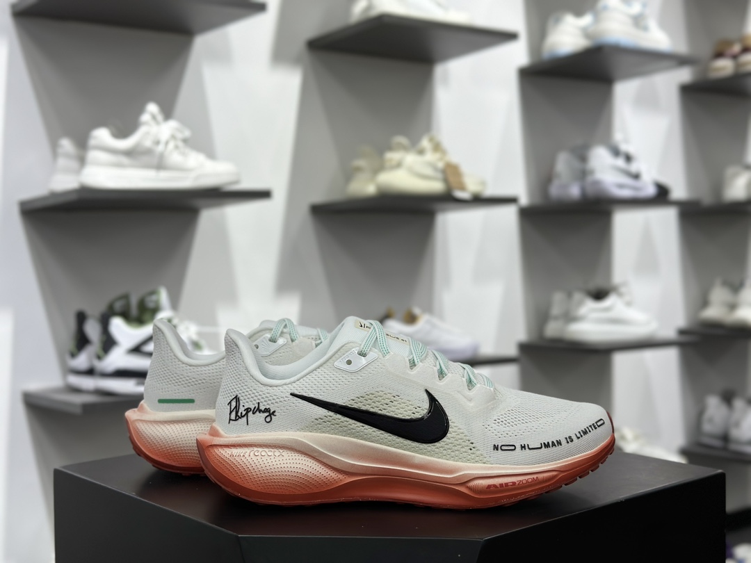 耐克Nike Air Zoom Pegasus 41 Premium”Eliud Kipchoge”41代慢跑鞋“白黑土红基普乔格签名版”HJ7037-100