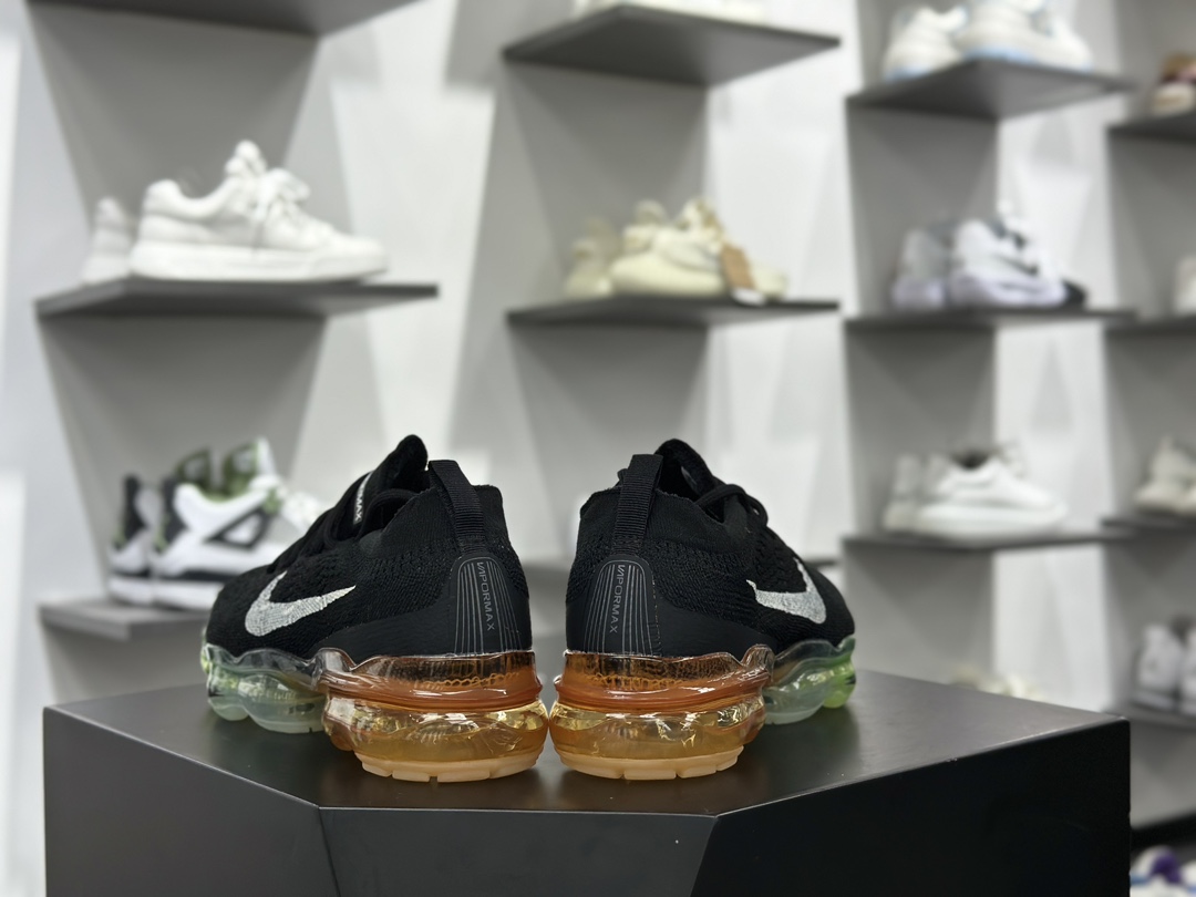 Nike Air VaporMax 2023 Flyknit FK”Black Multi Sole”2023款大气垫系列低帮慢跑鞋“针织黑白绿橙”DV1678-014