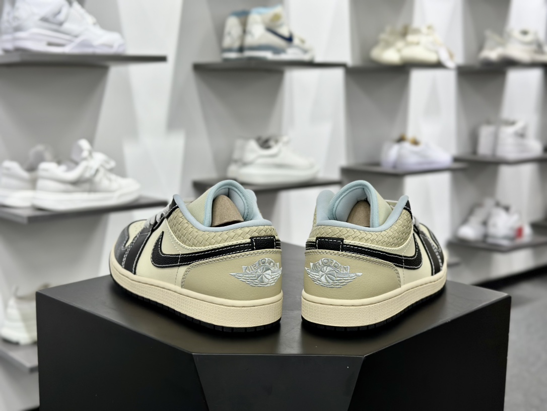 耐克Nike Air Jordan 1 Low”Midnight Navy Grey White”AJ1乔丹一代低帮篮球鞋“奶白黑编织”HQ3437-101