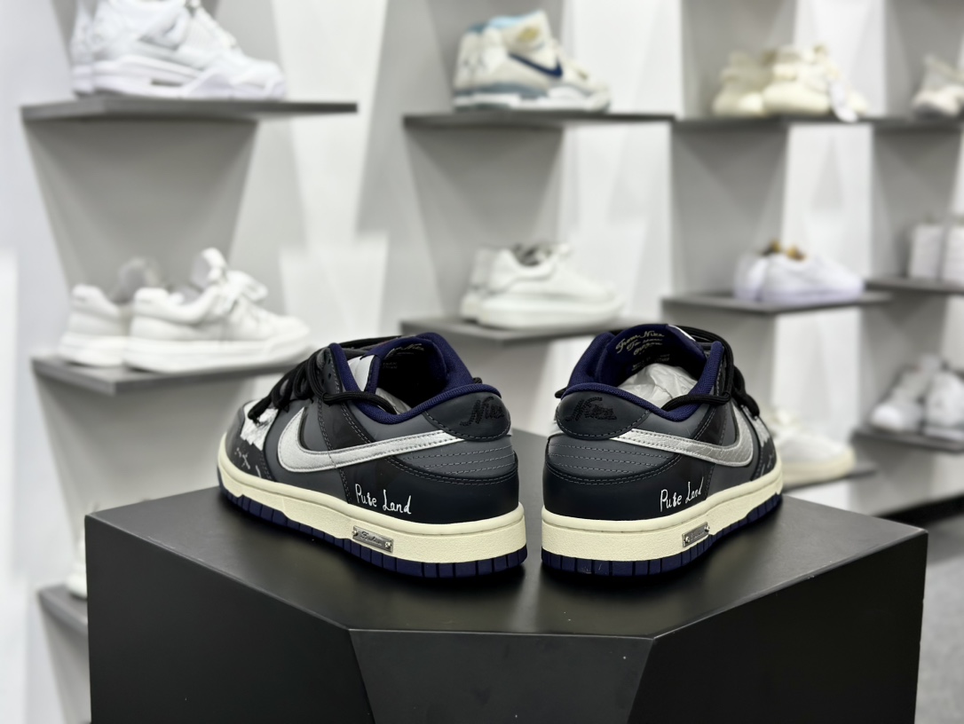 耐克Nike SB Dunk Low Lot”inkjet”扣篮系列低帮休闲运动滑板板鞋“黑灰泼墨喷绘绑绳”FV8106-181