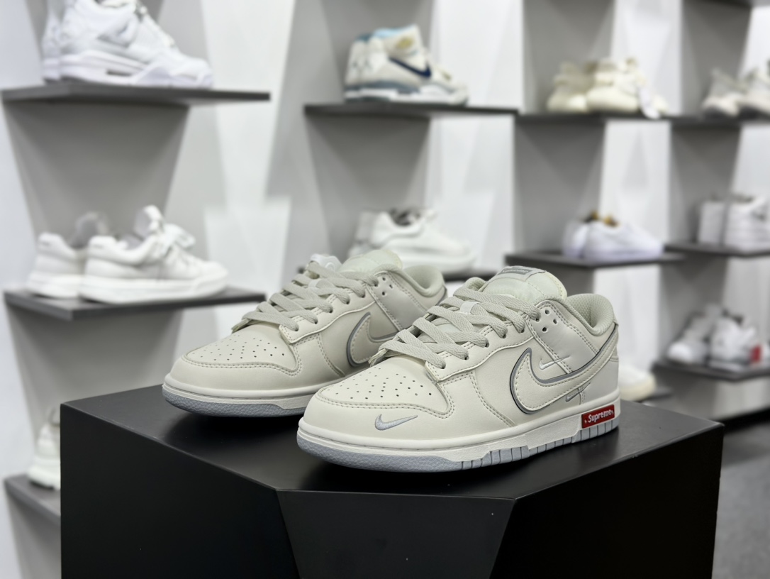 Supreme x Nike By You SB Dunk Low Retro SP扣篮系列低帮板鞋“Sup米白午夜深蓝红标四钩反光”DJ2024-013