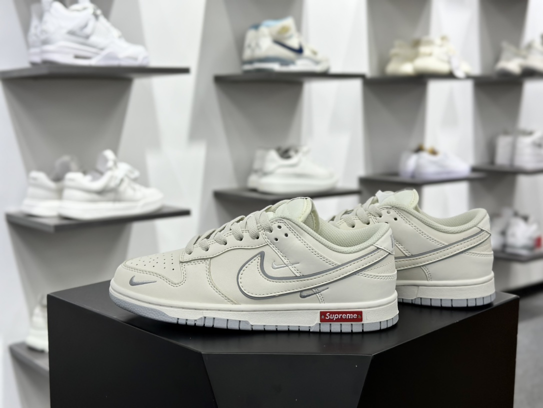 Supreme x Nike By You SB Dunk Low Retro SP扣篮系列低帮板鞋“Sup米白午夜深蓝红标四钩反光”DJ2024-013