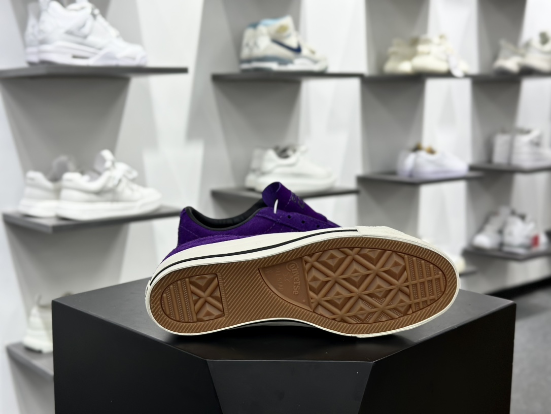 匡威Converse One Star OX Pro”Night Purple”一星系列经典低帮板鞋“翻毛恶魔夜紫白”A08141C