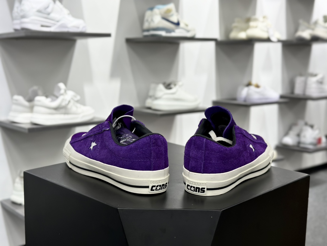 匡威Converse One Star OX Pro”Night Purple”一星系列经典低帮板鞋“翻毛恶魔夜紫白”A08141C