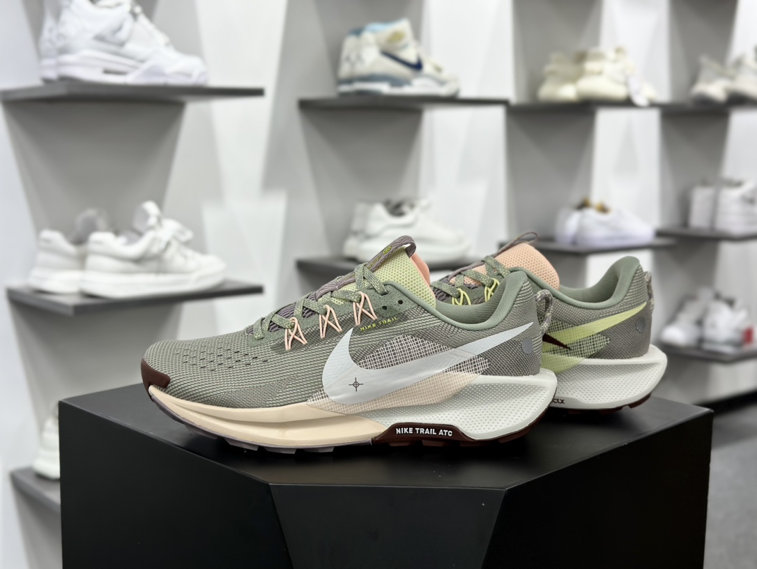 耐克Nike Reactx Pegasus Trail 5”Jade Horizon Crimson Tint”飞马慢跑鞋“浅绿褐棕粉黄”DV3865-300