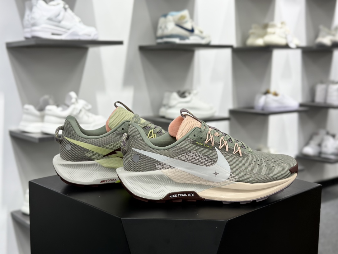 耐克Nike Reactx Pegasus Trail 5”Jade Horizon Crimson Tint”飞马慢跑鞋“浅绿褐棕粉黄”DV3865-300