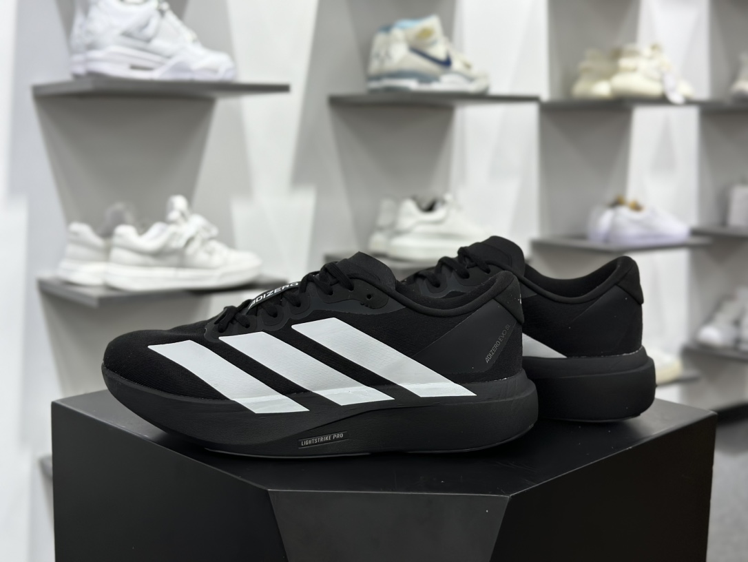 阿迪达斯Adidas Adizero Eva SL M”Black White”零度进化版系列低帮慢跑鞋“网织黑白”JP7149