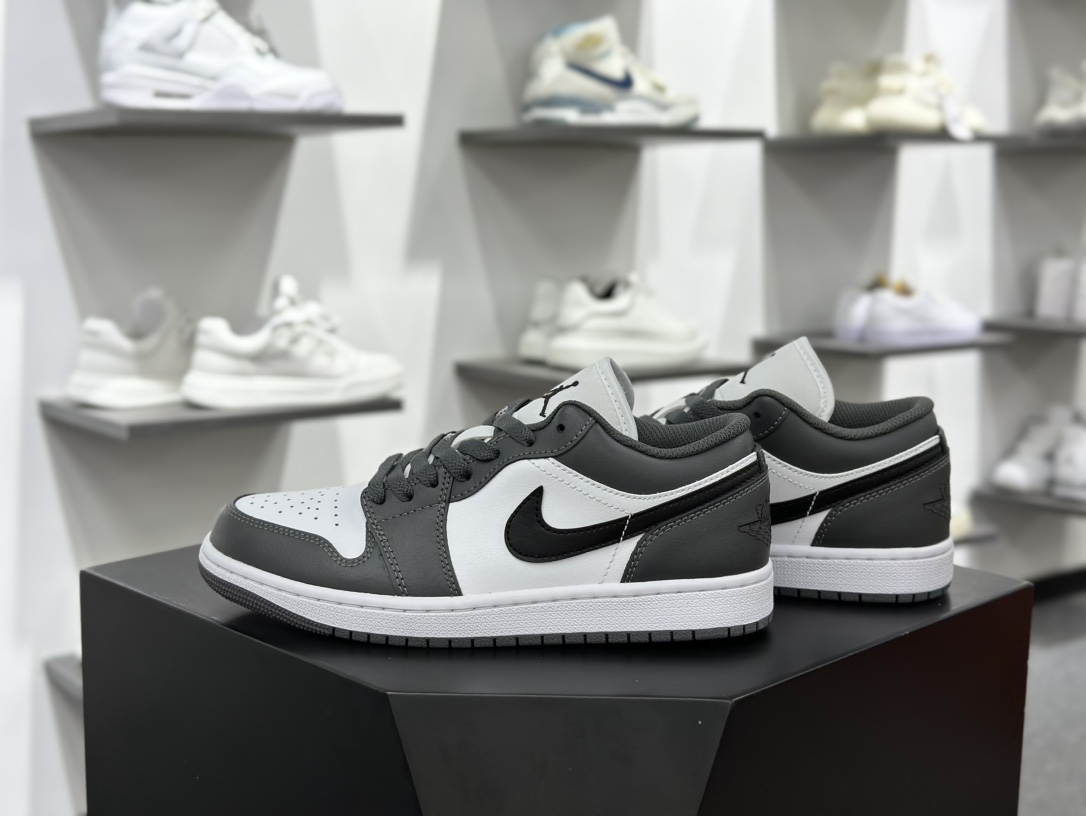 耐克Nike Air Jordan 1 Low”Midnight Navy Grey White”AJ1乔丹一代低帮篮球鞋“皮革海军蓝白灰”553558-141