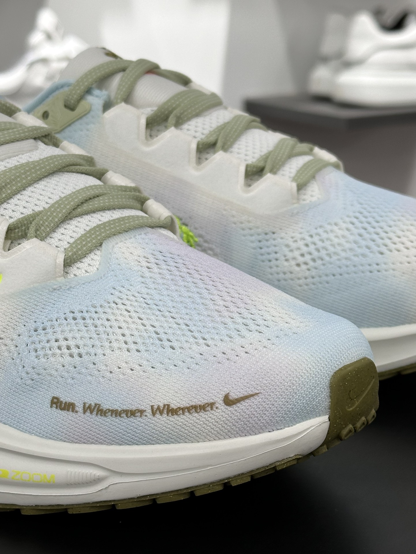 Nike Air Zoom Pegasus 41 Premium”Sail Glacier Blue Volt”41代慢跑鞋“网织白淡蓝荧光绿刺绣小飞马”HQ3465-143