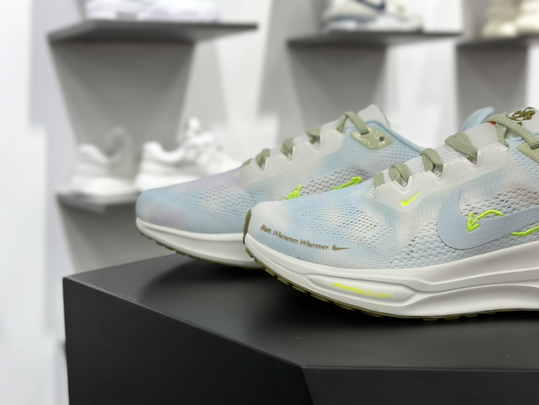 Nike Air Zoom Pegasus 41 Premium”Sail Glacier Blue Volt”41代慢跑鞋“网织白淡蓝荧光绿刺绣小飞马”HQ3465-143