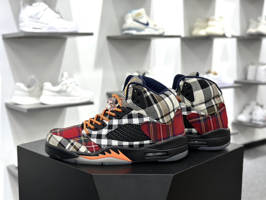 纯原 Air Jordan AJ5 Retro ”Plaid” 圣诞狂欢 苏格兰格纹织布 FD4814-008