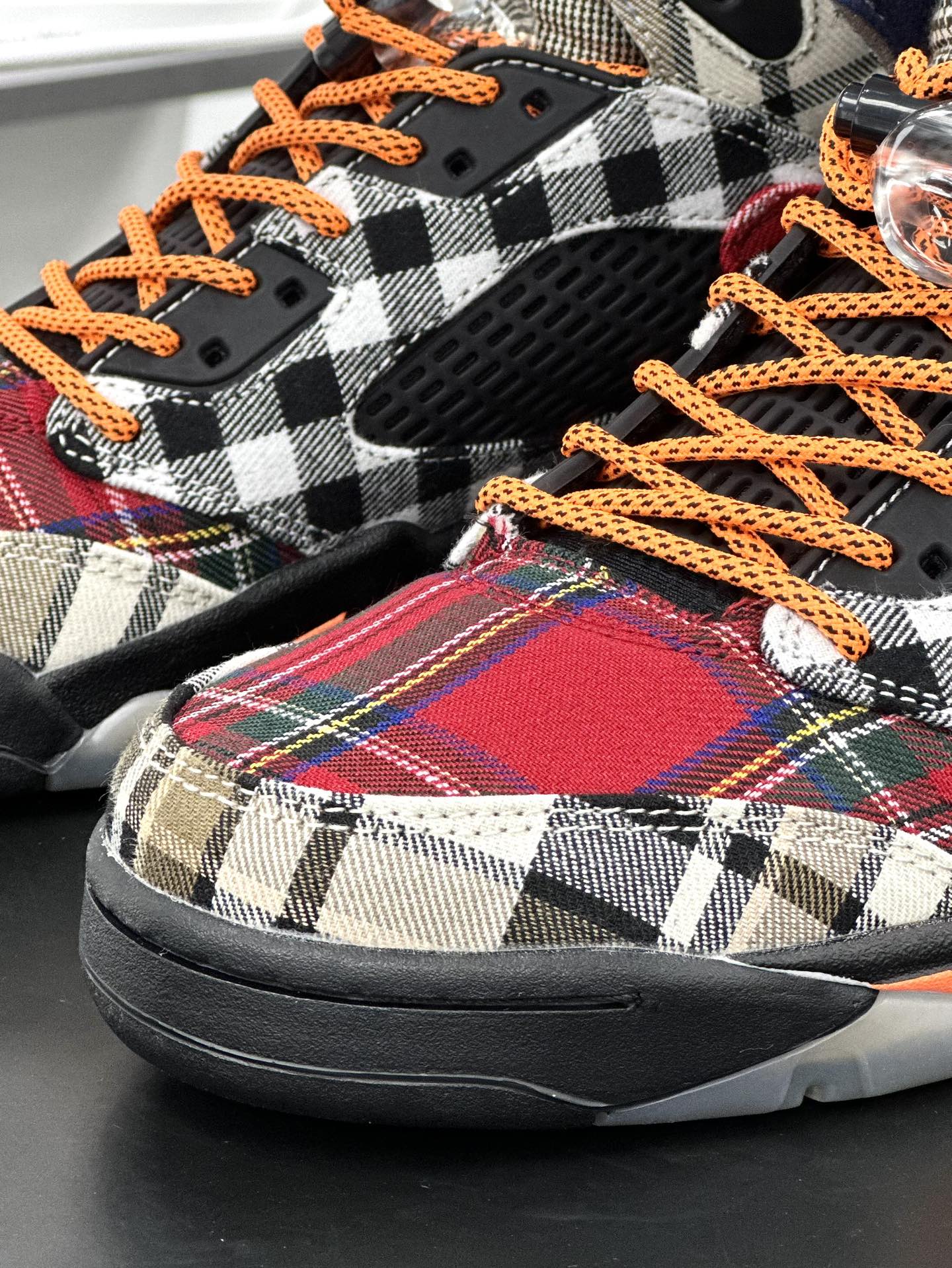 纯原 Air Jordan AJ5 Retro ”Plaid” 圣诞狂欢 苏格兰格纹织布 FD4814-008