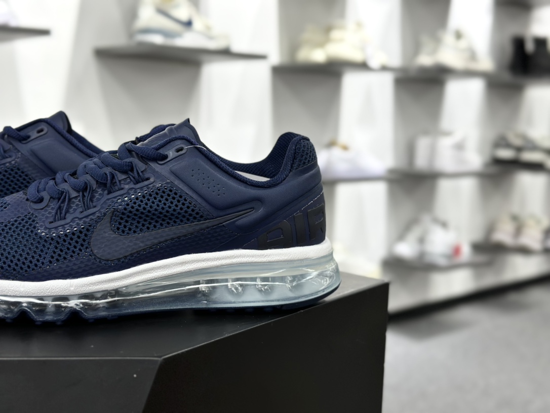 耐克Nike Air Max 2013”Dark Obsidian White ”2013大气垫系列低帮慢跑鞋“网织深蓝白”FZ4140-419