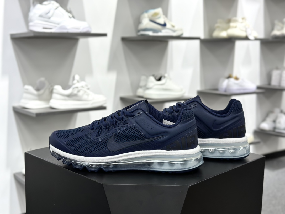 耐克Nike Air Max 2013”Dark Obsidian White ”2013大气垫系列低帮慢跑鞋“网织深蓝白”FZ4140-419