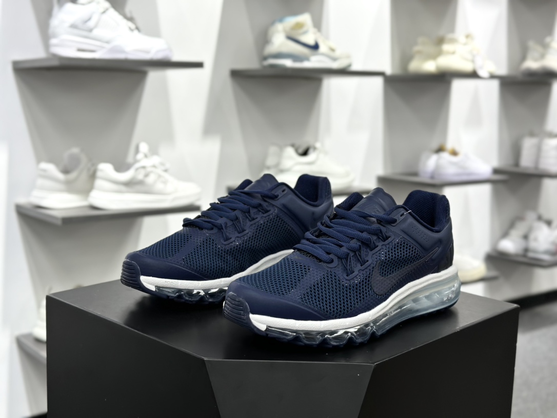 耐克Nike Air Max 2013”Dark Obsidian White ”2013大气垫系列低帮慢跑鞋“网织深蓝白”FZ4140-419