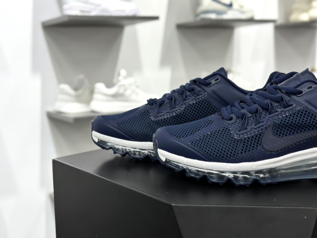 耐克Nike Air Max 2013”Dark Obsidian White ”2013大气垫系列低帮慢跑鞋“网织深蓝白”FZ4140-419