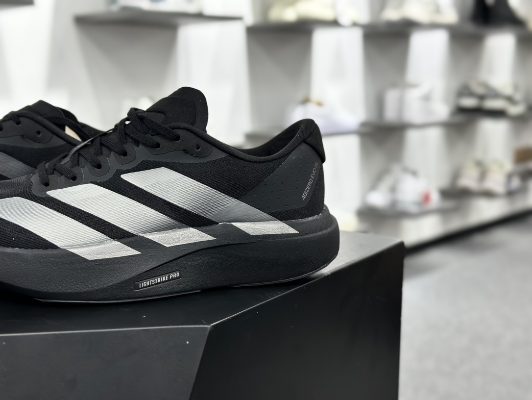 阿迪达斯Adidas Adizero Eva SL M”Black Titanium”零度休闲运动慢跑鞋“网织黑钛灰”JQ7186