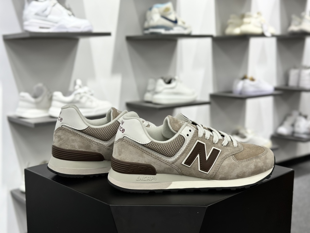 NB新百伦New Balance ML574系列低帮经典复古休闲运动慢跑鞋“麂皮摩卡棕黑”U574KL2