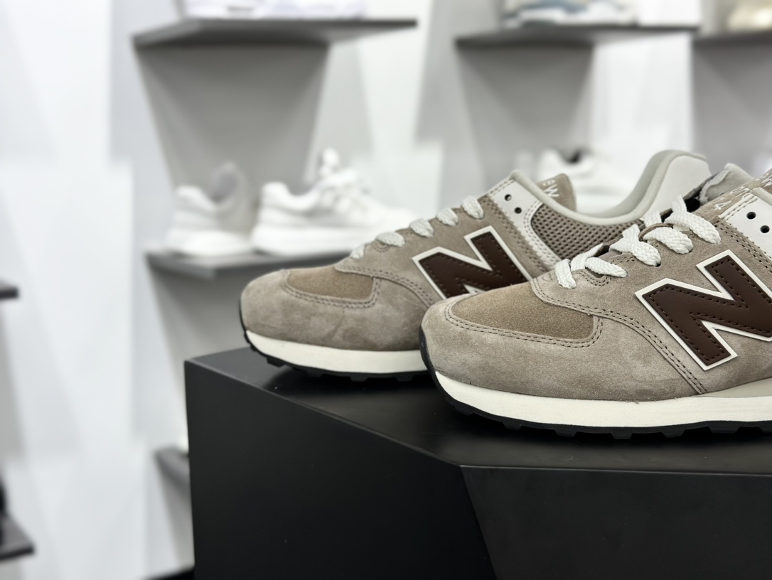 NB新百伦New Balance ML574系列低帮经典复古休闲运动慢跑鞋“麂皮摩卡棕黑”U574KL2