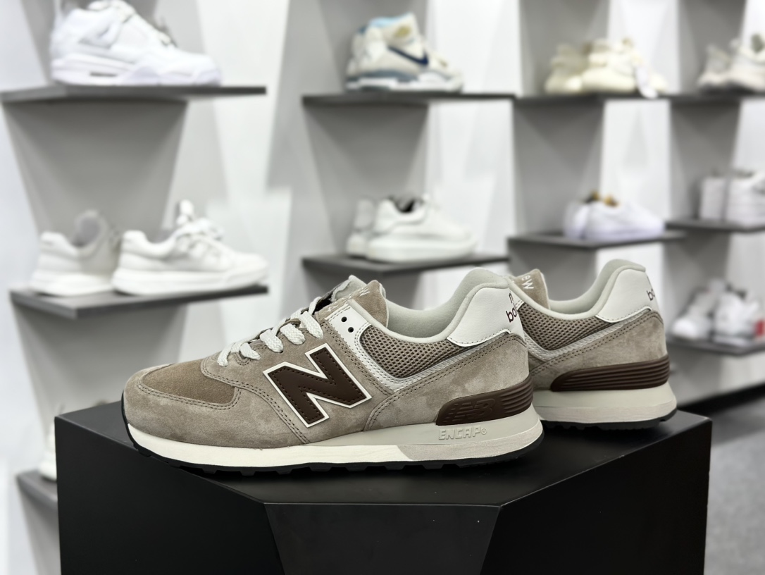 NB新百伦New Balance ML574系列低帮经典复古休闲运动慢跑鞋“麂皮摩卡棕黑”U574KL2