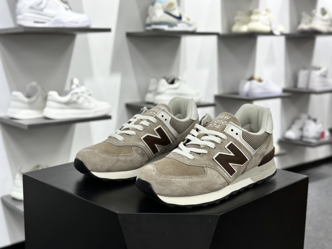 NB新百伦New Balance ML574系列低帮经典复古休闲运动慢跑鞋“麂皮摩卡棕黑”U574KL2