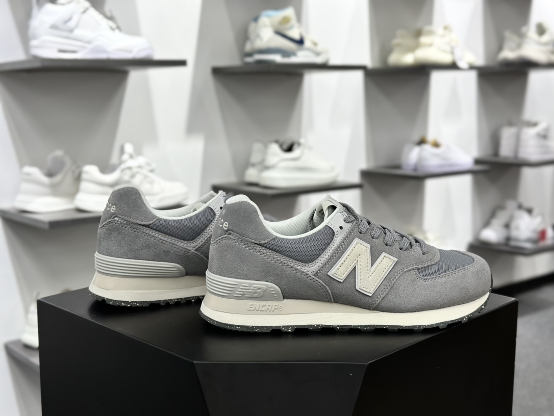 NB新百伦New Balance ML574系列低帮经典复古休闲运动慢跑鞋“翻毛灰米白”U574UL2