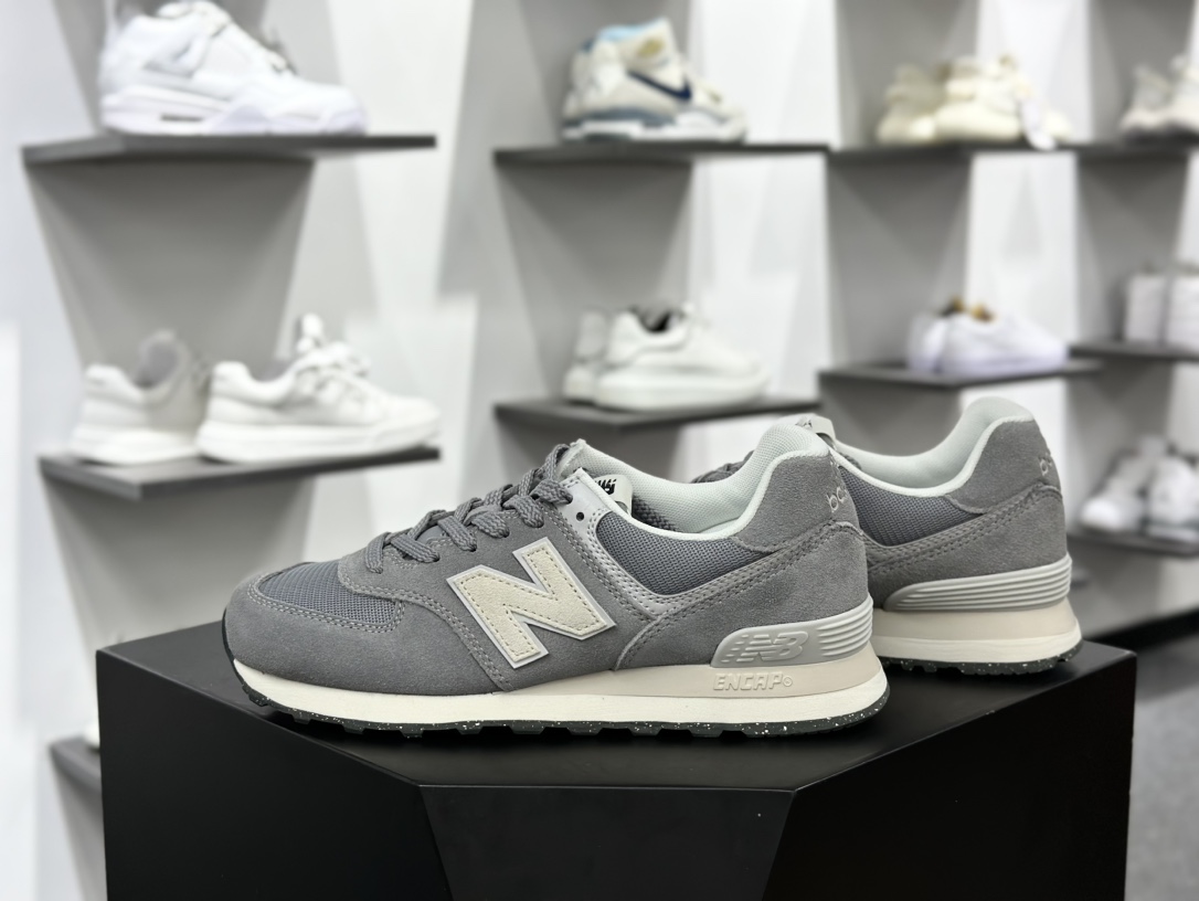 NB新百伦New Balance ML574系列低帮经典复古休闲运动慢跑鞋“翻毛灰米白”U574UL2