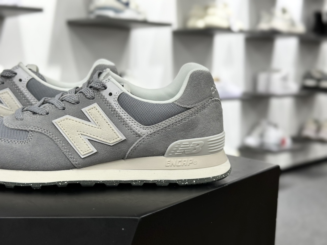 NB新百伦New Balance ML574系列低帮经典复古休闲运动慢跑鞋“翻毛灰米白”U574UL2