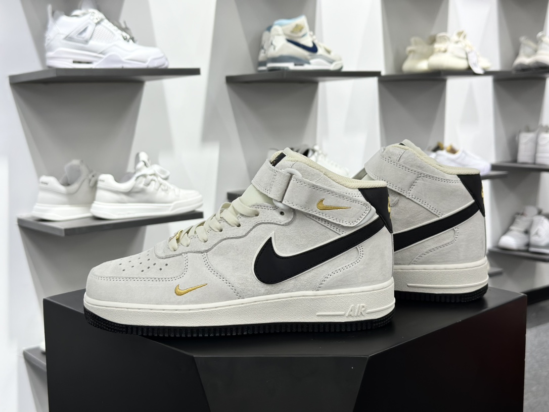 Nike Air Force 1MID ’07 小勾灰麂皮 空军一号中帮休闲板鞋  KG3031-011