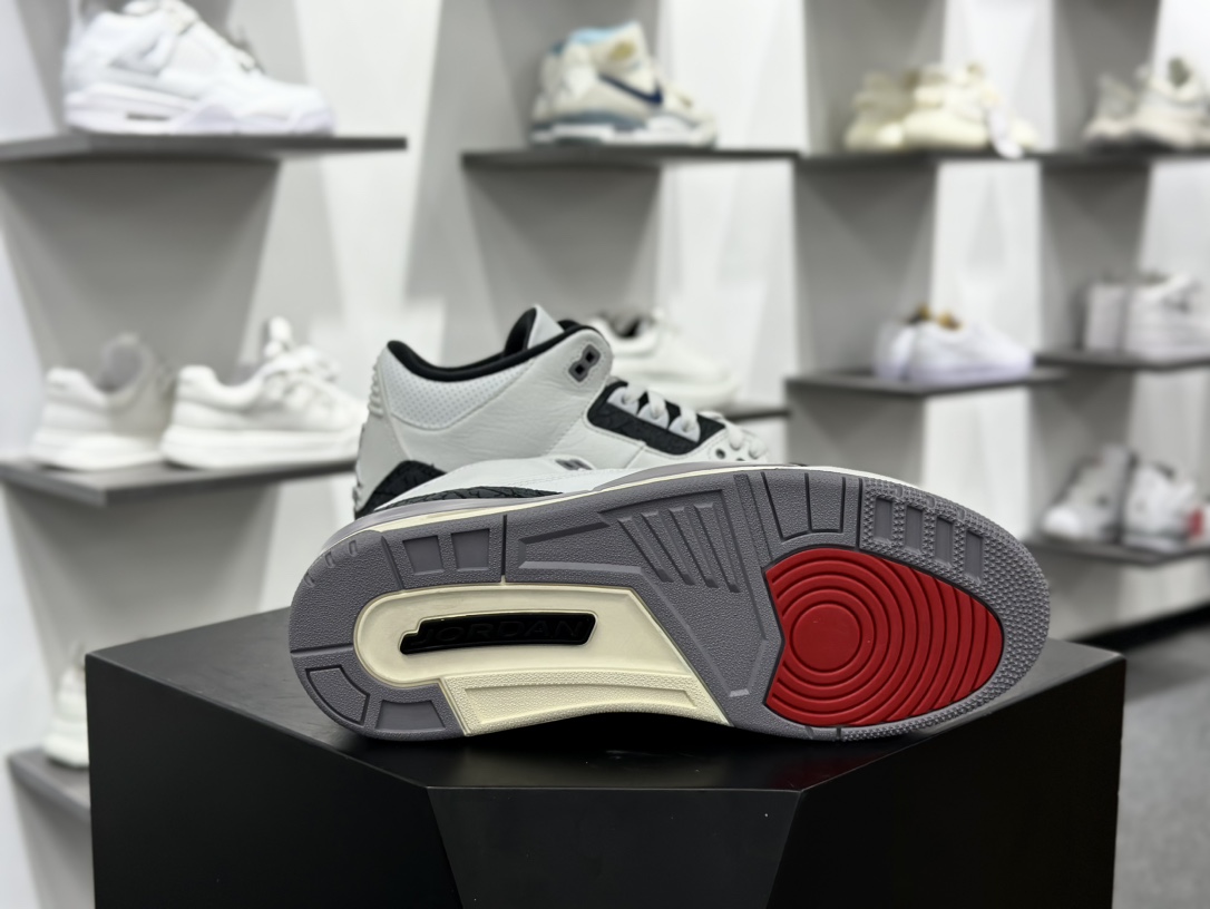 耐克Nike Air Jordan 3 Retro”Cement Grey”迈克尔·乔丹AJ3代中帮复古休闲运动文化篮球鞋“白水泥深灰爆裂纹”CT8532-106