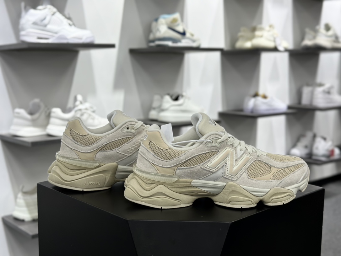 新百伦New Balance 9060”Beige White”系列复古百搭跑步鞋“米白奶白”U9060SS