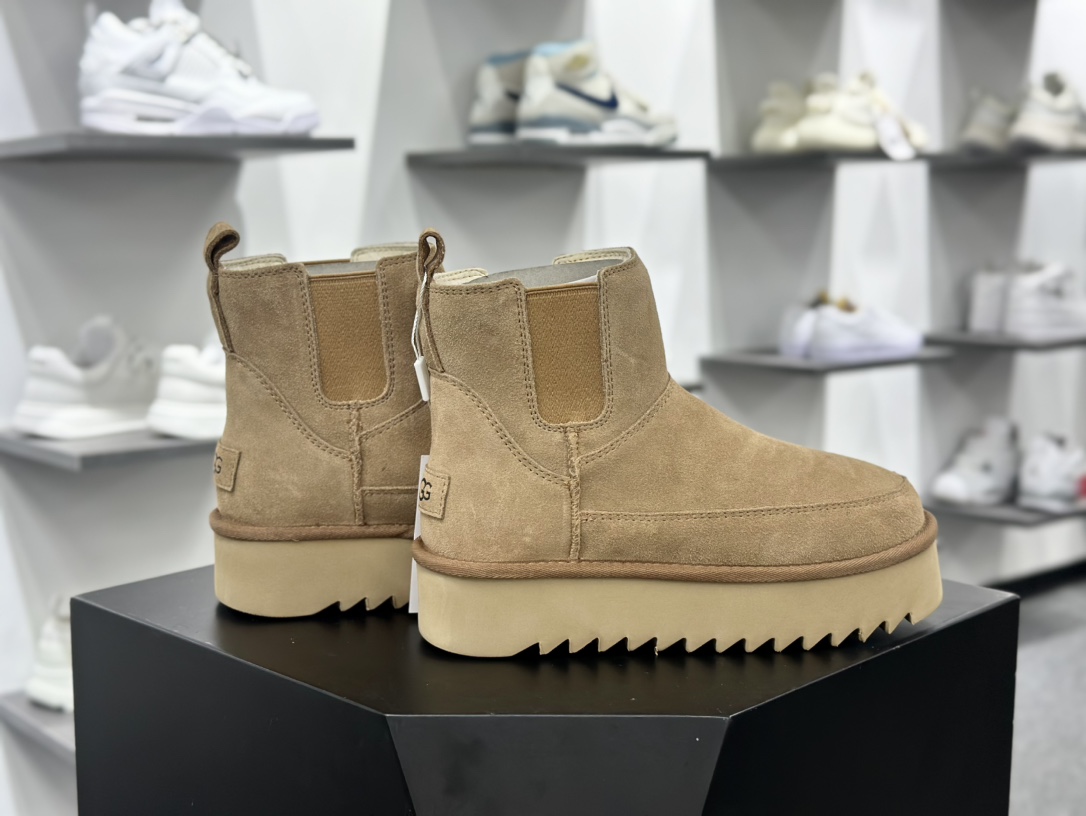 UGG Classic Chelsea Platform Mini Boot 经典系列西靴“栗子棕加绒”1134526/1158051-CHE