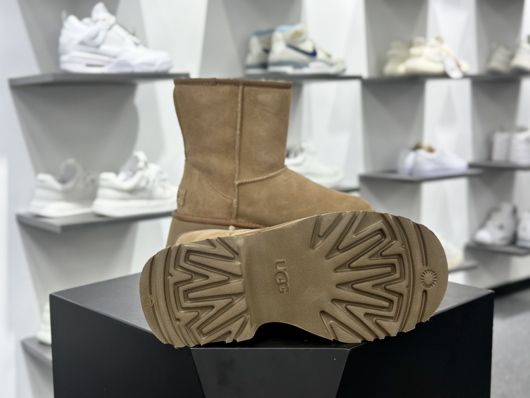 UGG W Classic Short New Heights Boot Chestnut 新高地缝线短靴“栗子棕加绒”1158310-CHE